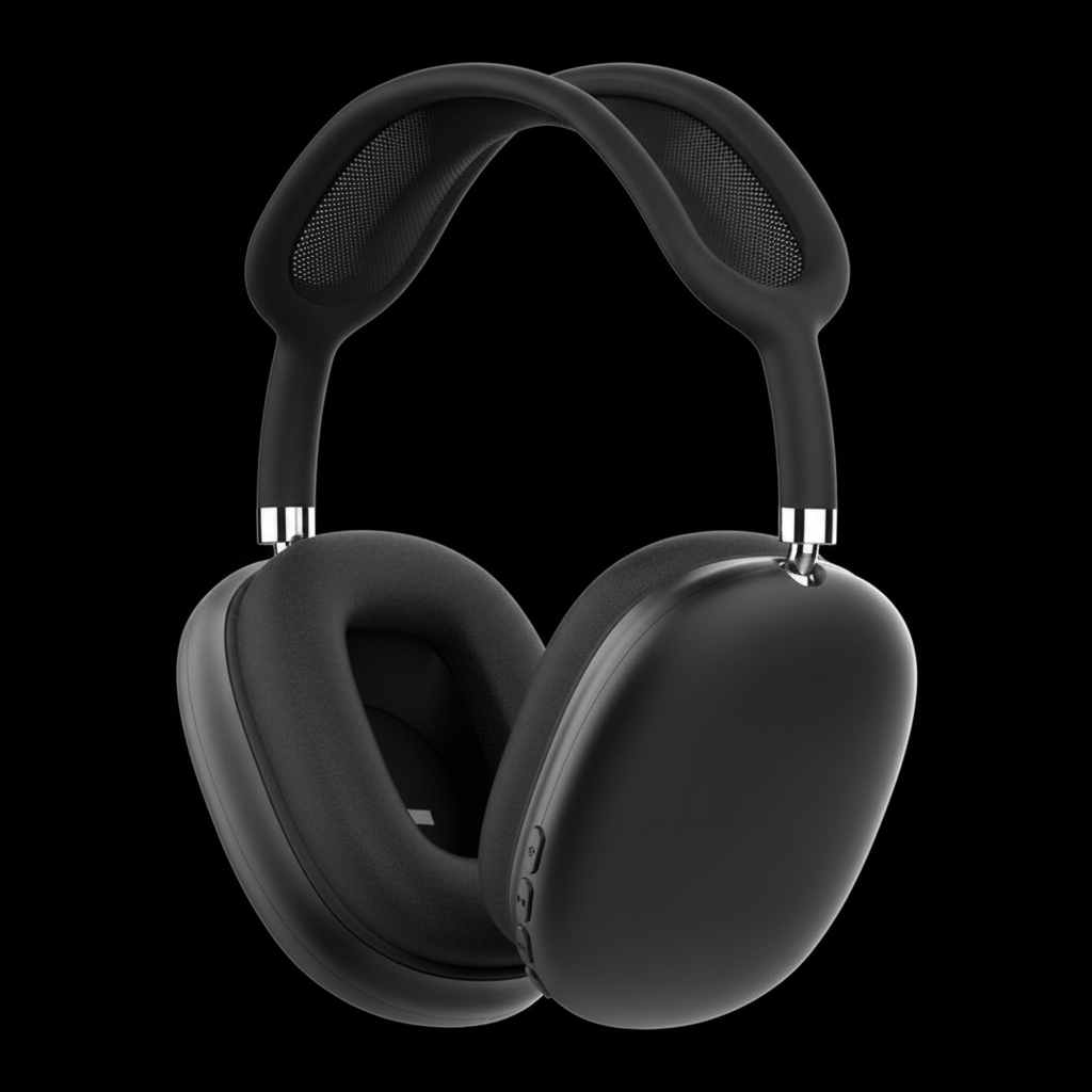 Black Headphones Black Background
