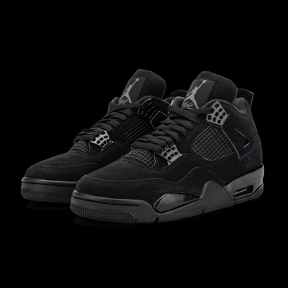 Black Jordan 4 Black Background