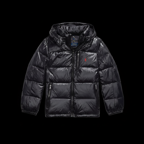 Black Puffer Jacket - Black Background