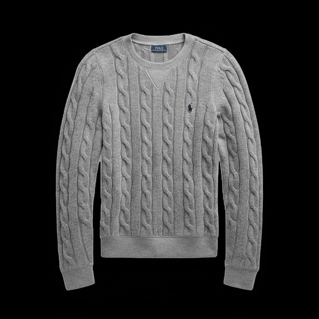 Grey Cable Knit Sweater